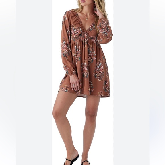 O'Neill Dresses & Skirts - O'NEILL Long Sleeve Mini Dress floral and Casual Short Length Dresses for Women